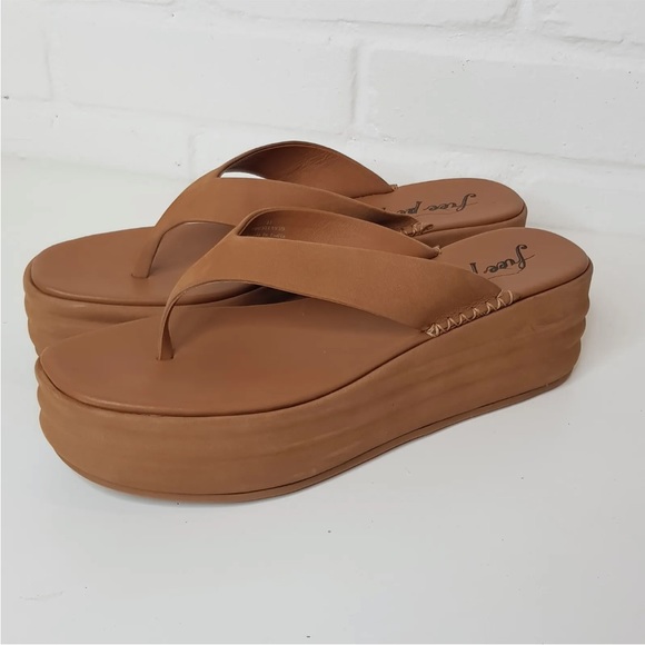 Free People Tan Thong Flatform Sandals UK 8 EU 41 Haven Platform Chunky BN - Picture 8 of 12
